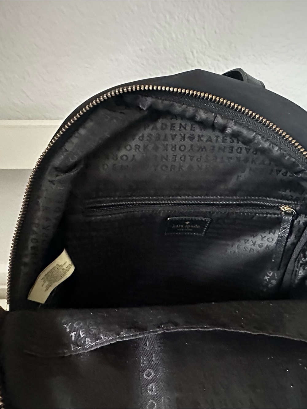 kate spade black backpack with gold hardware - Picture 2 of 2